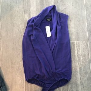 NWT Purple Open Front Bebe Body Suit
